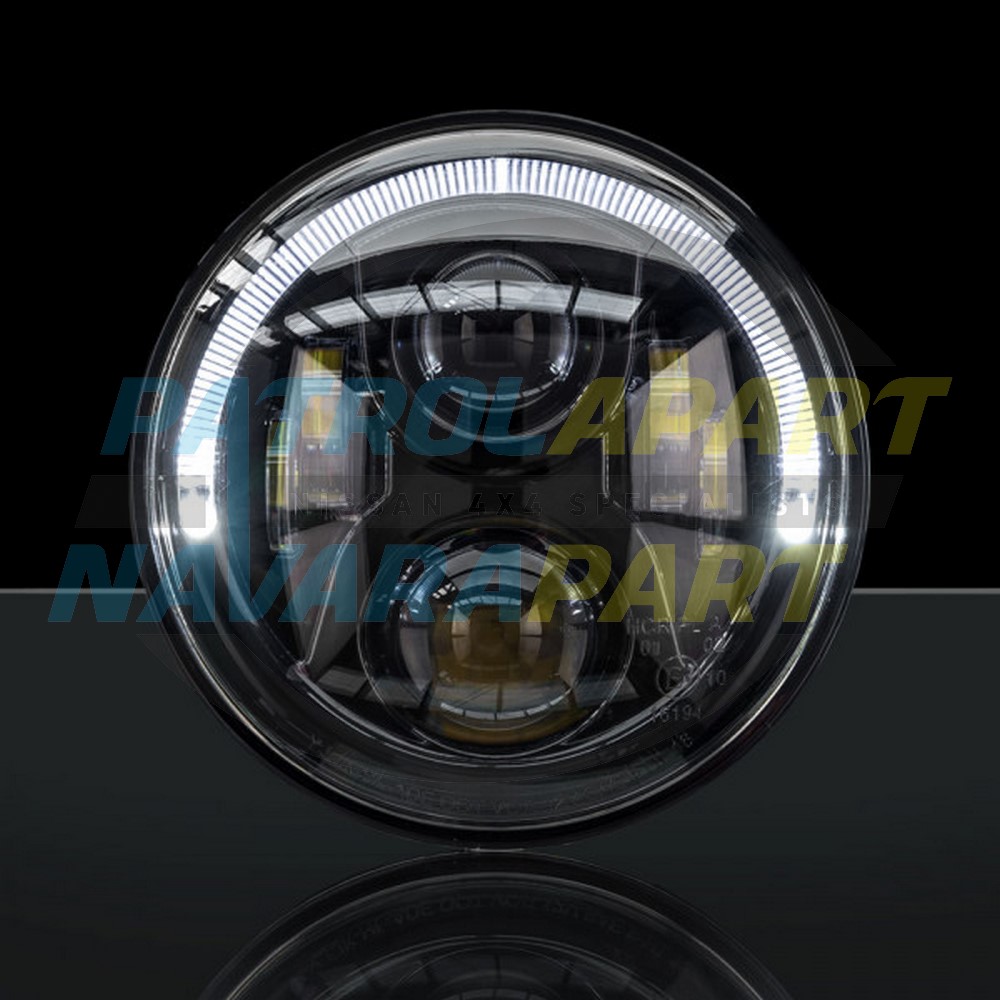 STEDI 7" CARBON BLACK LED HEADLIGHT - Nissan Patrol Y60 GQ & Maverick (EACH)