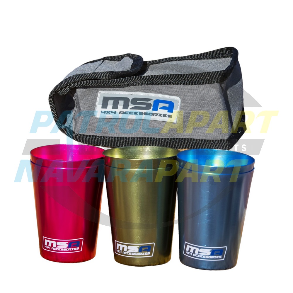 MSA Travel Cups Set 6 Cups for camping 4wd picnic