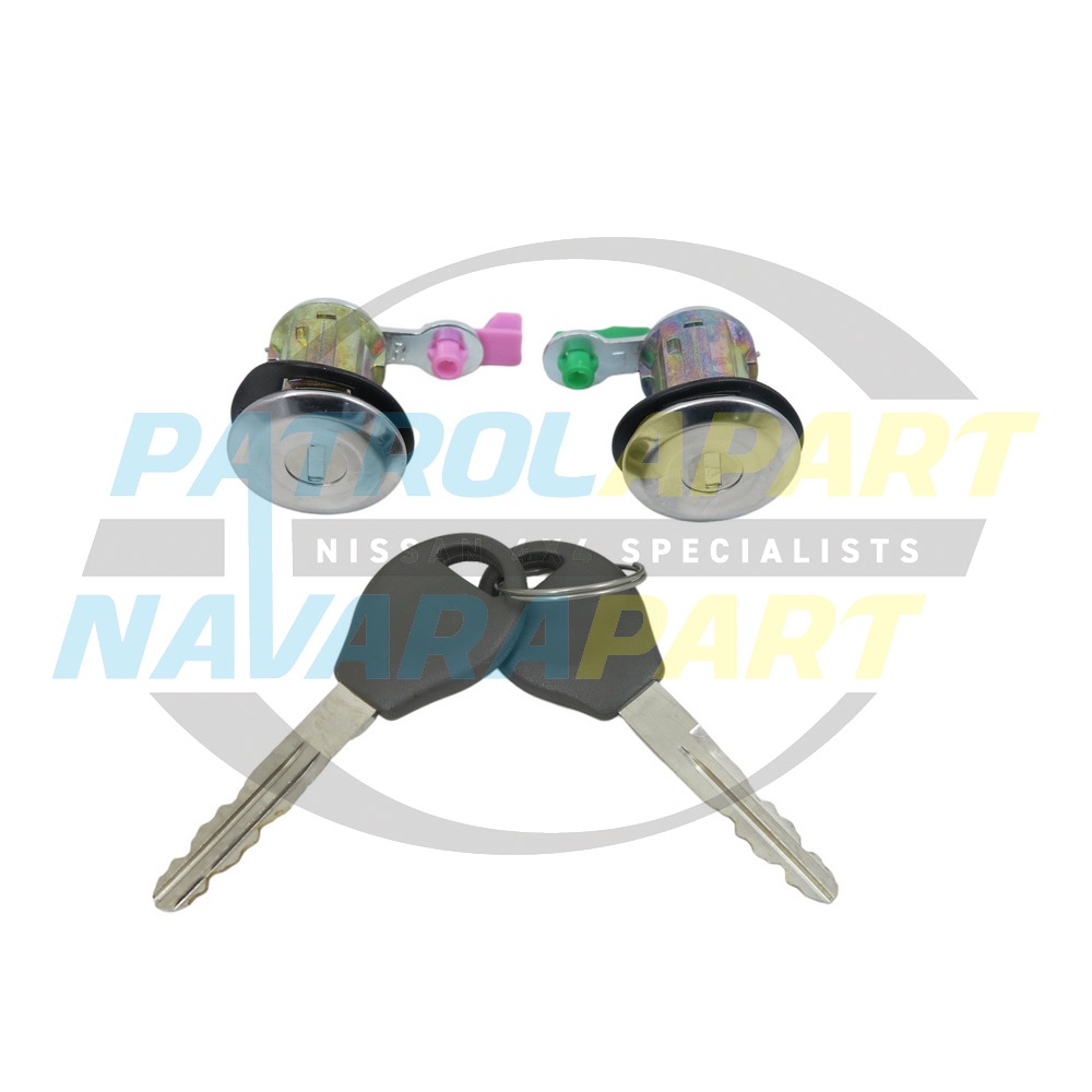 Front Door Lock Set Barrel & Keys - Nissan Patrol Y61 GU & Navara D22