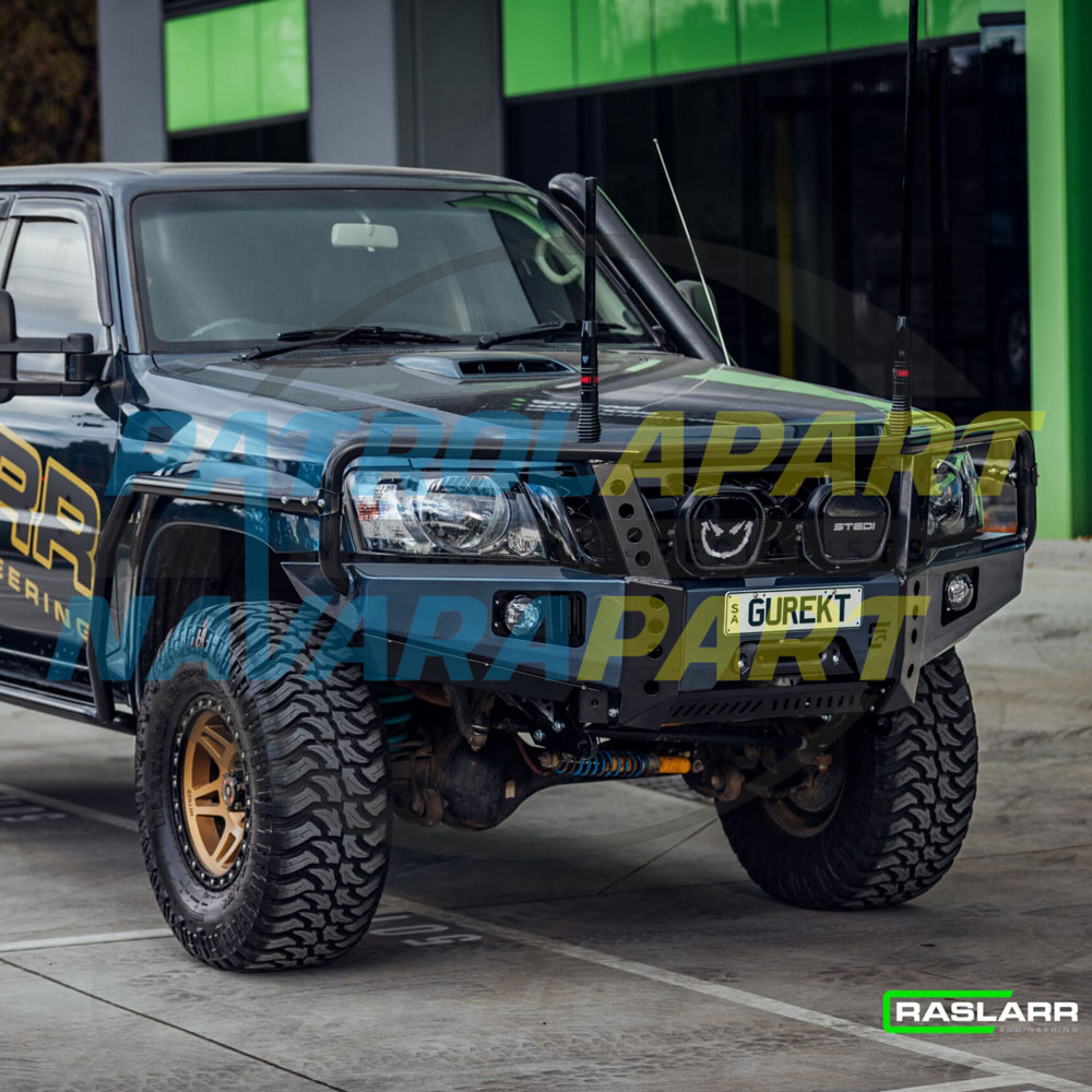 Raslarr Dallas Bullbar with Hoops Narrow Radiator - Nissan Patrol Y61 GU S4