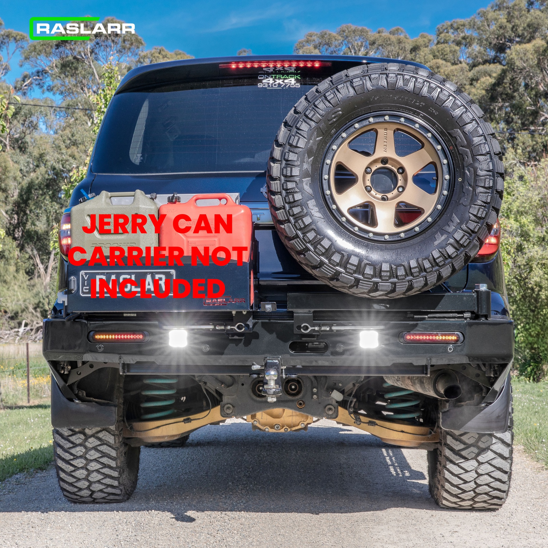 Raslarr V2 Rear Bar W/ RH Wheel Carrier (No Hoops) - Nissan Patrol Y62 S5