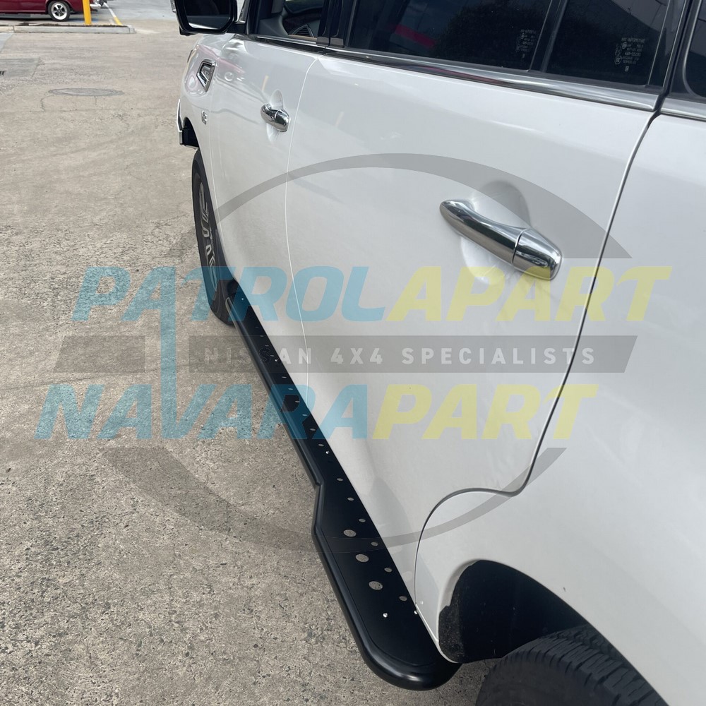 Genuine Nissan Raslarr Revolution Rocksliders with Multi Hole Top and Rear Loop Suit - Nissan Patrol Y62