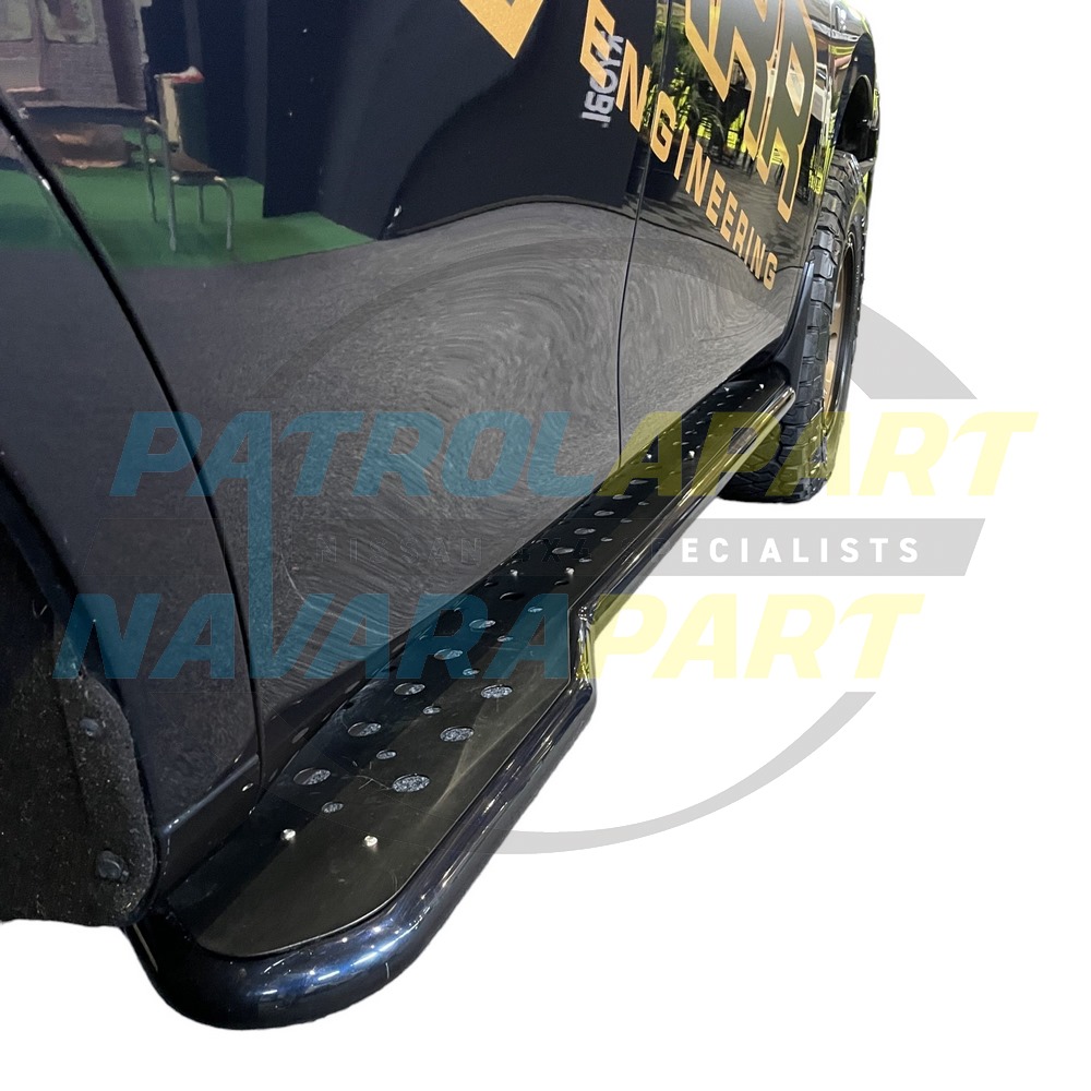 Genuine Nissan Raslarr Revolution Rocksliders with Multi Hole Top and Rear Loop Suit - Nissan Patrol Y62