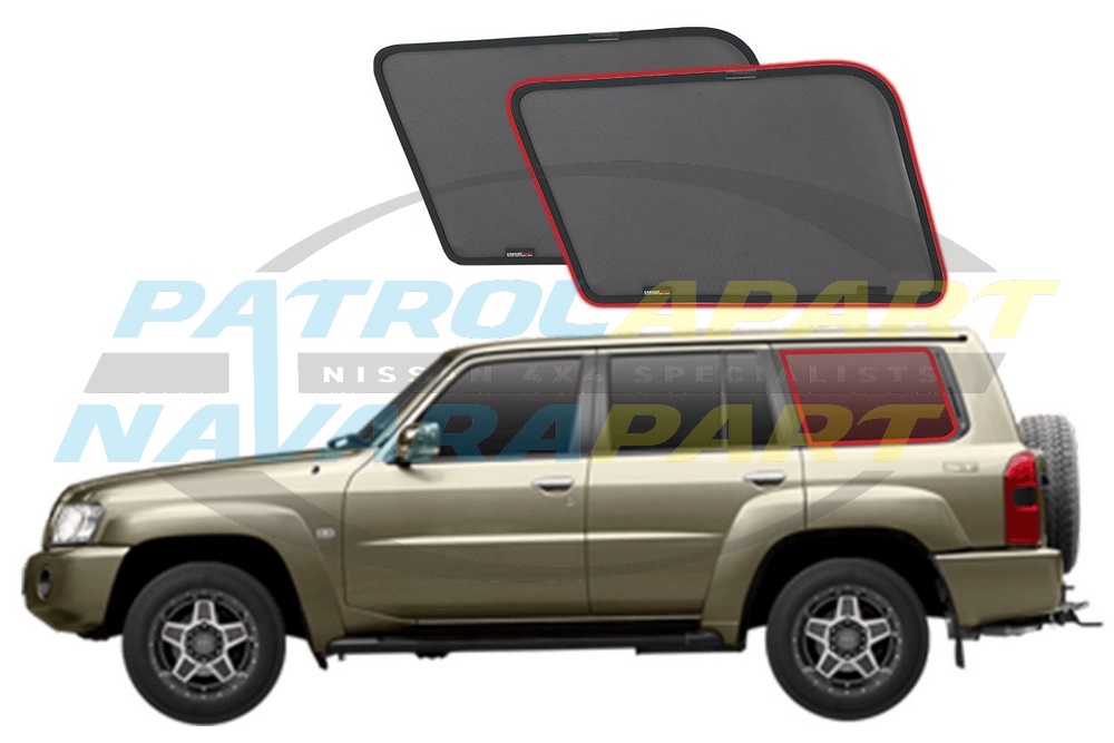 3rd Row Cargo Window Snap Sunshade Set - Nissan Patrol Y61 GU