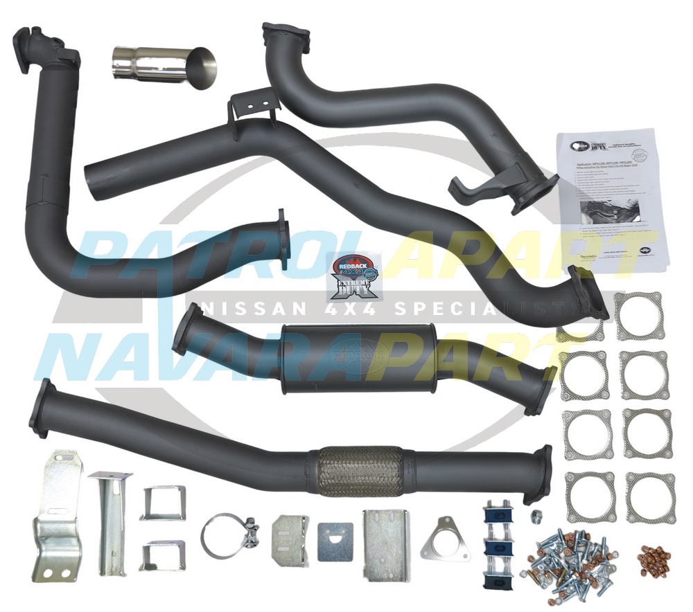 REDBACK 3" Exhaust System with Resonator NO Cat ZD30 - Nissan Patrol Y61 GU