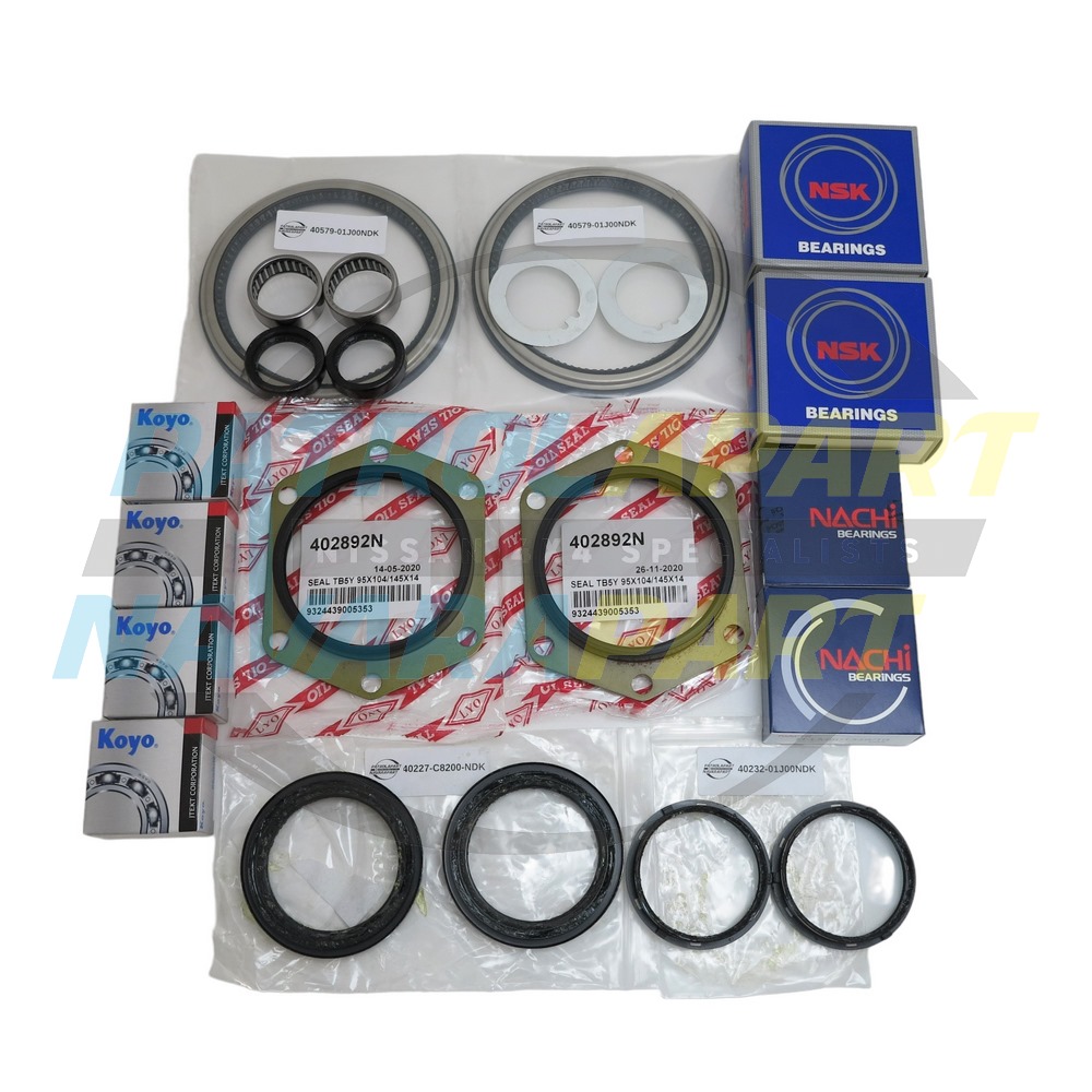 Patrolapart Front Axle Swivel Hub Rebuild Kit with Seals & Wheel Bearings - Nissan Patrol Y60 GQ Japanese