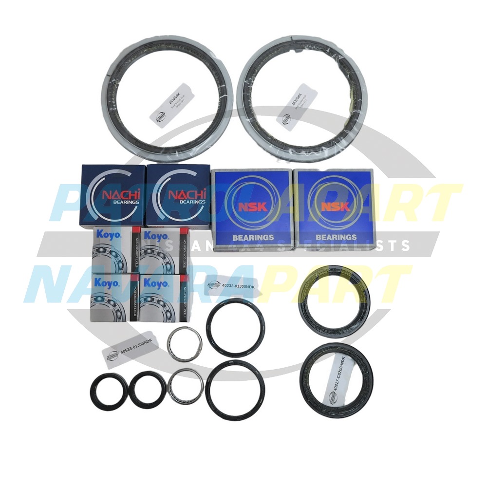 Patrolapart Front Axle Swivel Hub Rebuild Kit with Seals & Wheel Bearings - Nissan Patrol Y61 GU Japanese