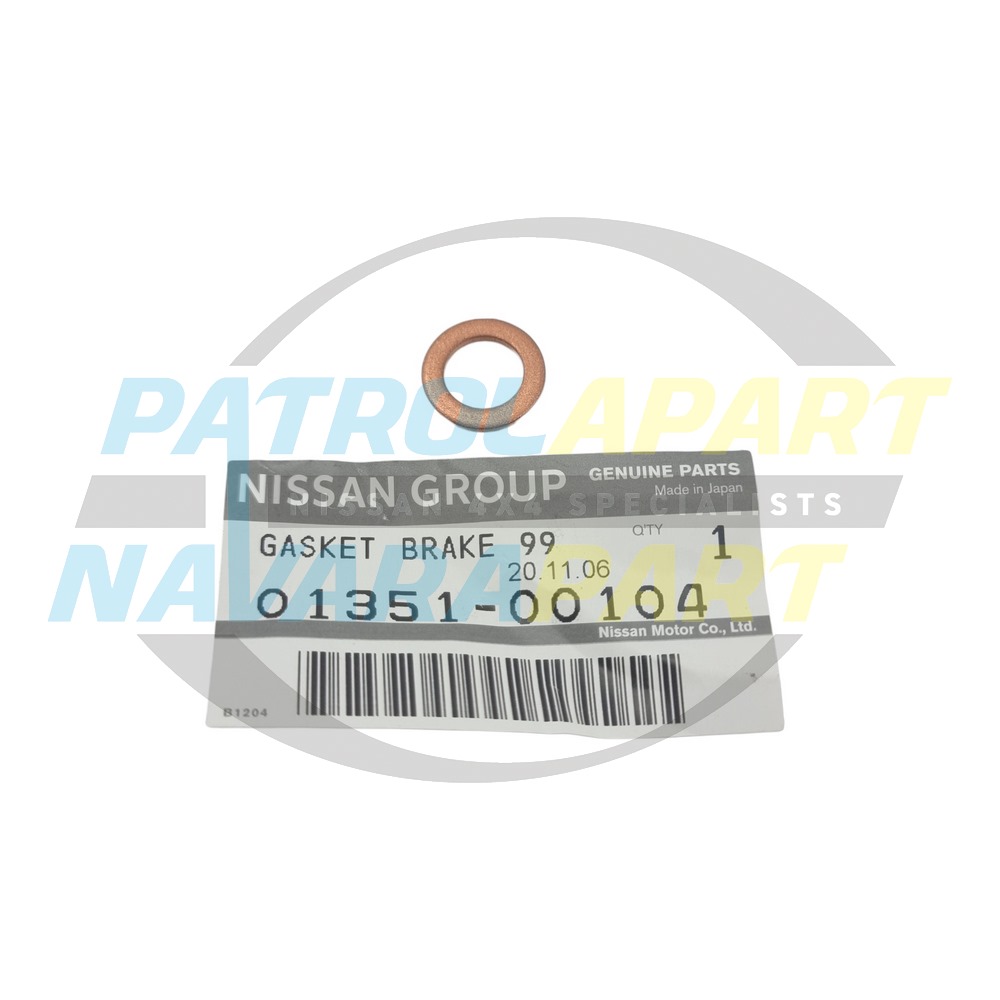 Genuine Nissan Vac Pump Rear Fitting Copper Washer TD42 - Nissan Patrol Y60 GQ & Y61 GU