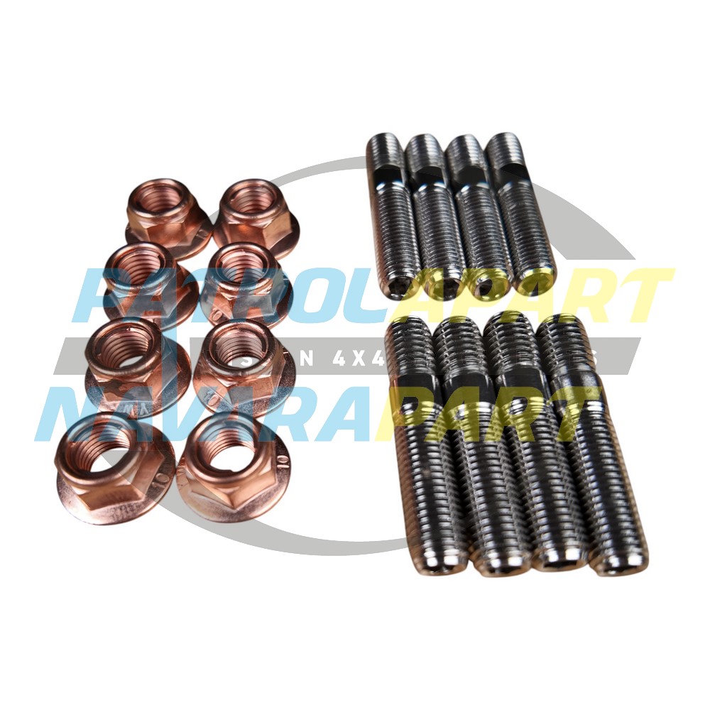 Patrolapart Inconel Exhaust Manifold Stud & Copper Flanged Nut Set ZD30 - Nissan Patrol Y61 GU & Navara D22