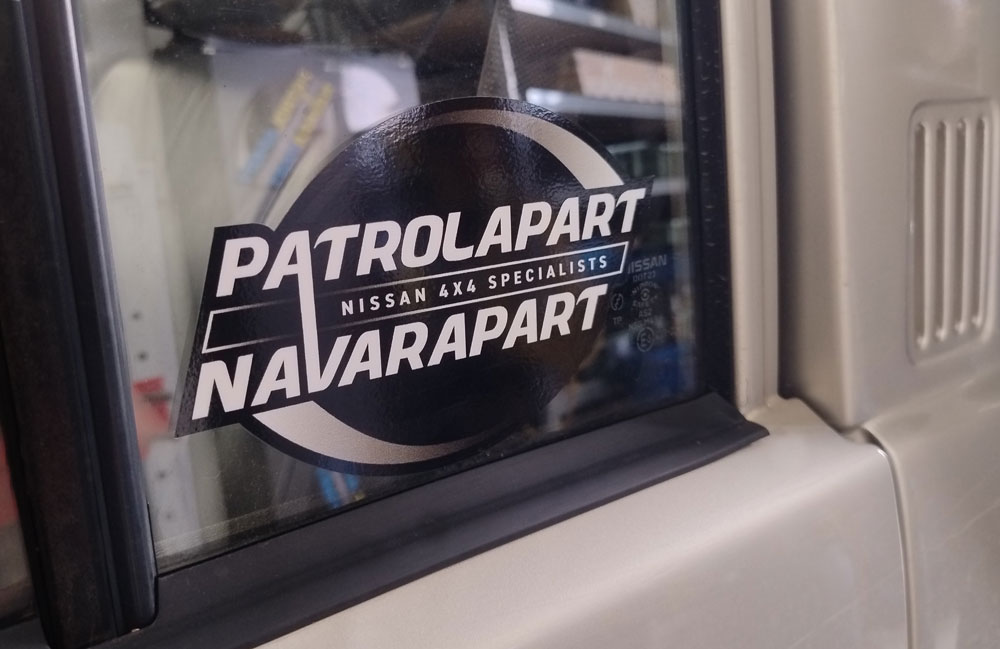 Patrolapart Gloss Black Vinyl Sticker / Decal 150mm x 100mm