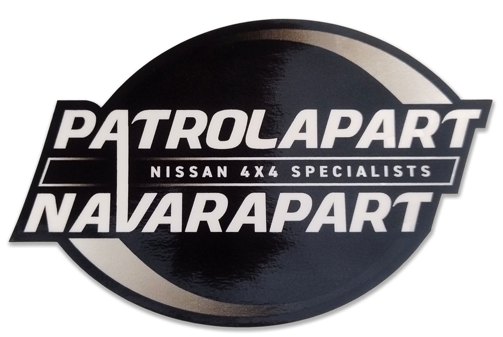Patrolapart Gloss Black Vinyl Sticker / Decal 150mm x 100mm