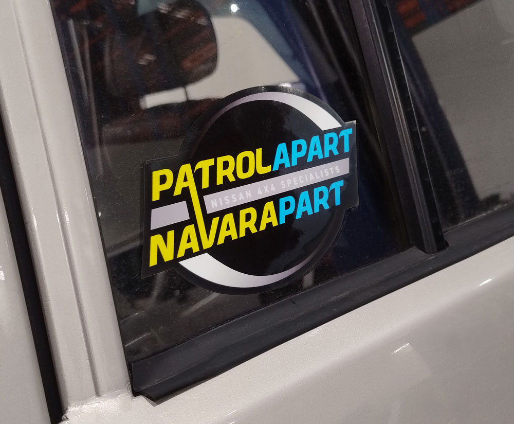 Patrolapart Gloss Tri Colour Vinyl Sticker / Decal 150mm x 100mm