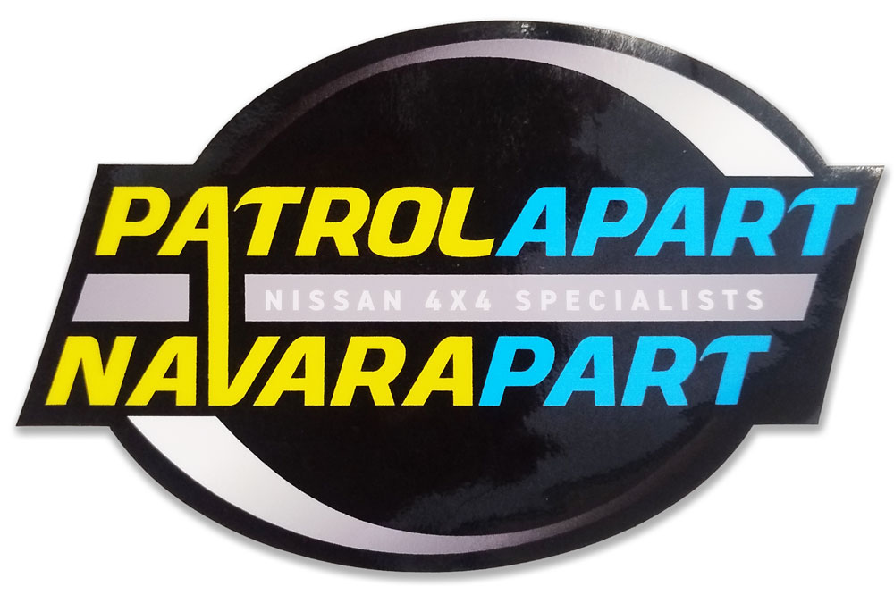 Patrolapart Gloss Tri Colour Vinyl Sticker / Decal 150mm x 100mm