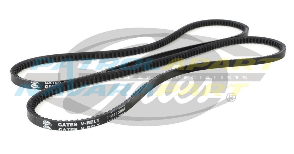 Gates Alternator Fan Belts Set TB42 TB45 - Nissan Patrol Y60 GQ & Y61 GU