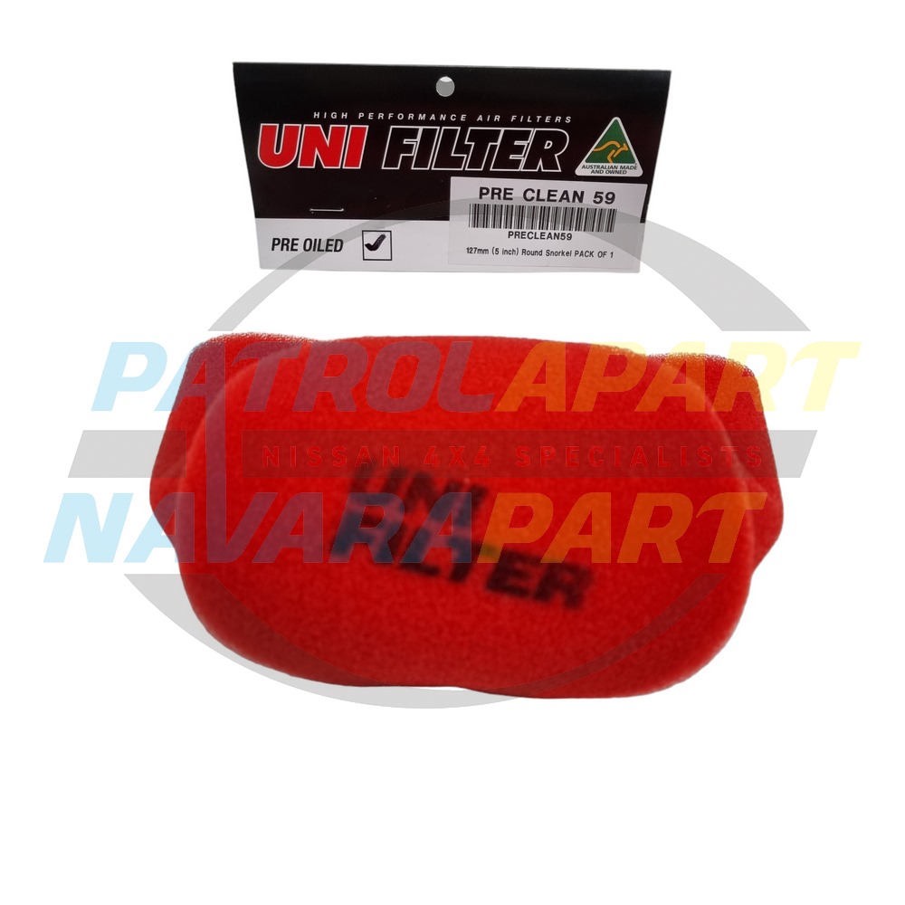 Uni Filter Pre Cleaner 5" for Custom Stainless / Steel Snorkels - Patroldocta Y62