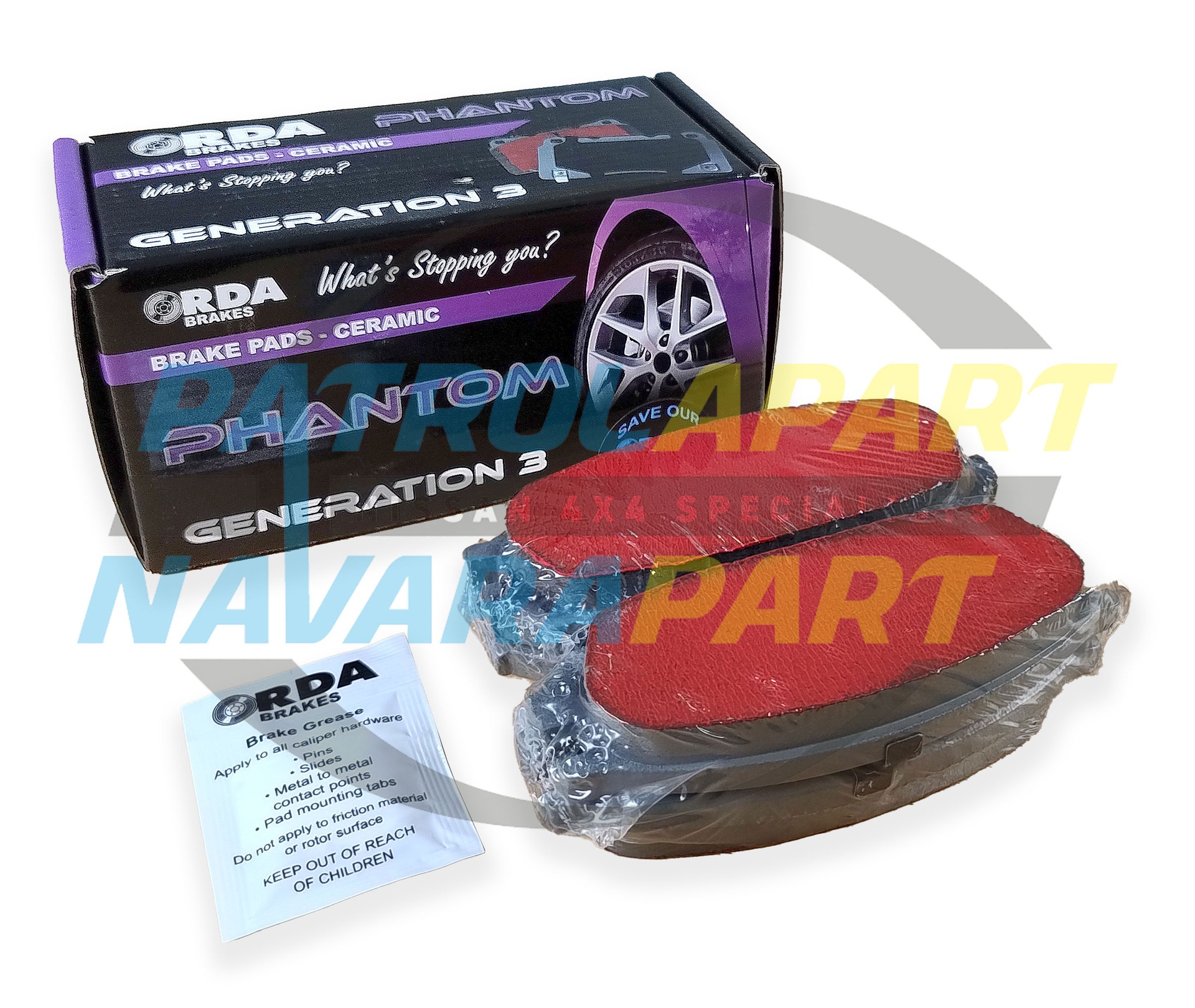 RDA Phantom Premium Brake Pads Rear - Nissan Patrol Y60 GQ