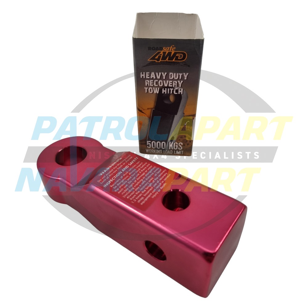 Roadsafe Alloy 5000kg Rated 50x50mm Receiver Red Recovery Hitch by Roadsafe for 4wd 4X4