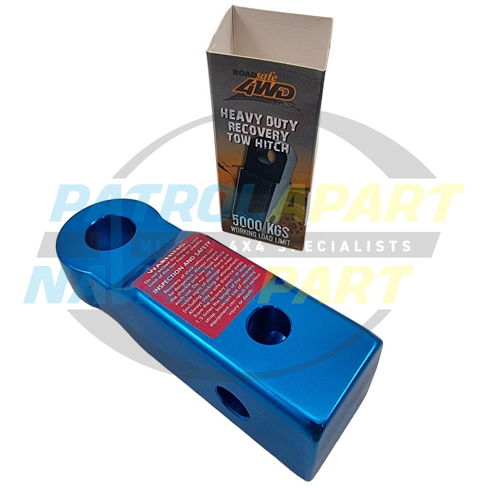Roadsafe Alloy 5000kg Rated 50x50mm Receiver Blue Recovery Hitch - Roadsafe