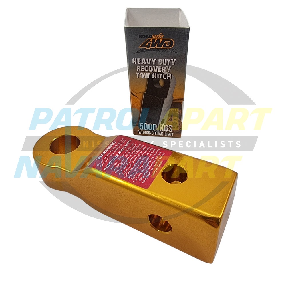 Roadsafe Alloy 5000kg Rated 50x50mm Receiver Gold Recovery Hitch - Roadsafe