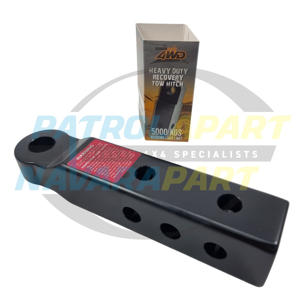 Roadsafe Alloy 5000kg Rated 50x50mm Receiver Black Extended Recovery Hitch by Roadsafe for 4wd 4X4