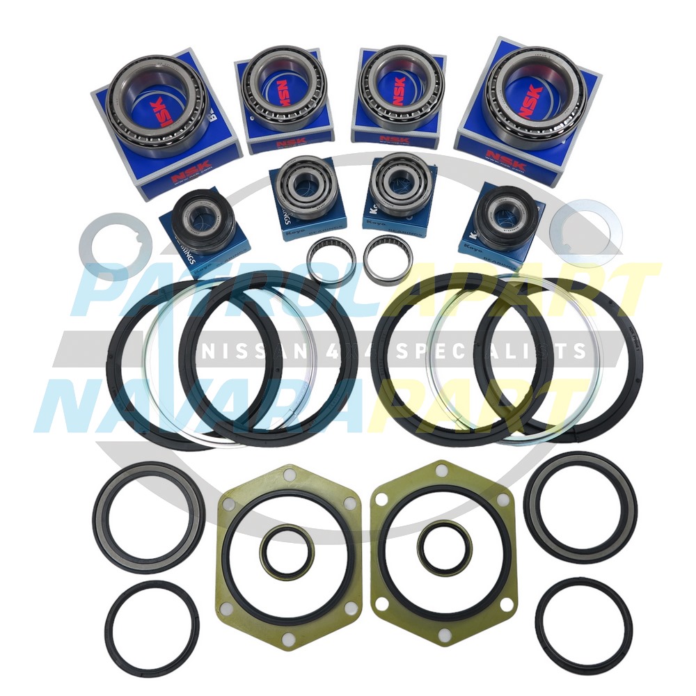 Front Axle Swivel Hub Rebuild Kit with NSK/KOYO Bearings - Nissan Patrol Y60 GQ