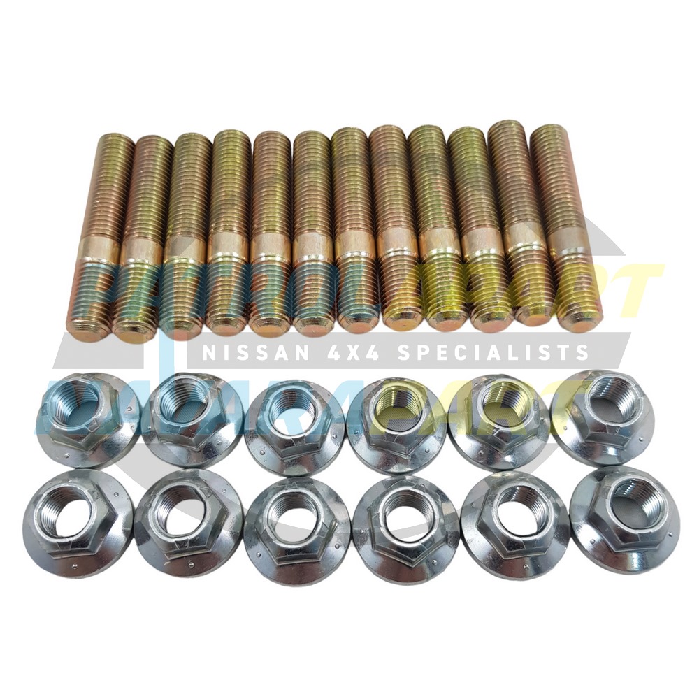 Exhaust Manifold Studs & Flanged Nuts Set TB48 VQ40 - Nissan Patrol Y61 GU, Navara D40 & Pathfinder R51