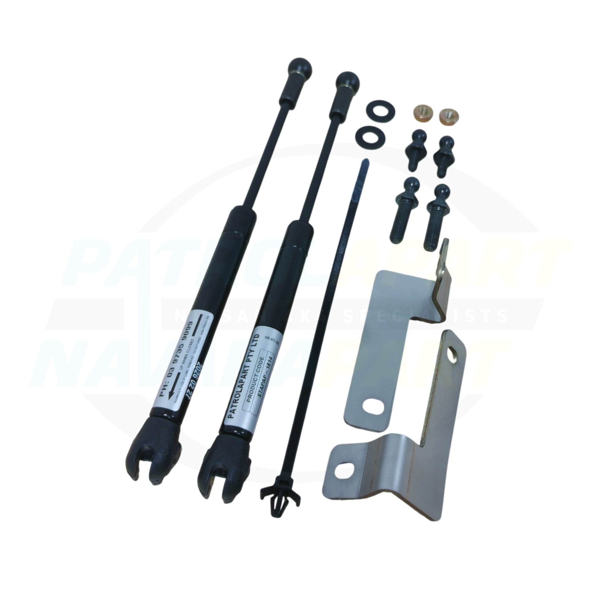 Bonnet Gas Strut Conversion Kit (Aluminium Bonnet) - Nissan Navara D27