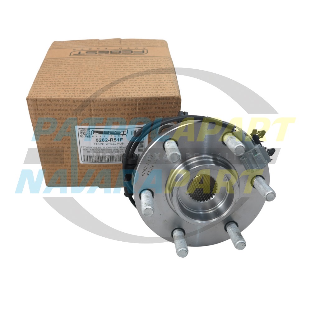 Febest Front Wheel Hub - Nissan Navara D40 Pathfinder R51 (Spanish VSK) 4WD ABS AFTER 03
