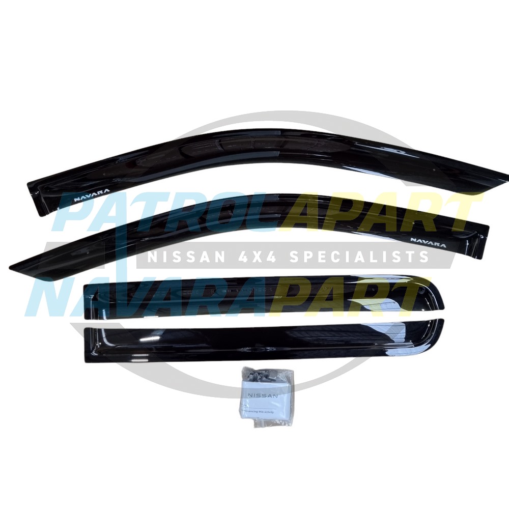 Genuine Nissan Tinted Slimline Weathershield Set of 4 - Navara D23 NP300 Dual Cab