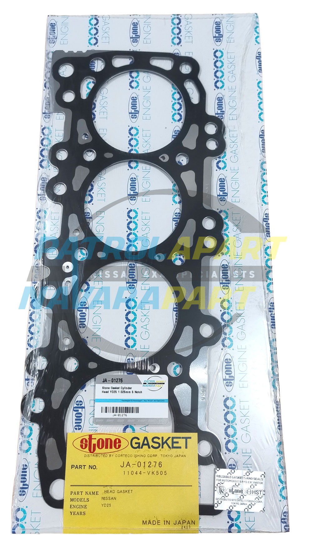 Cylinder Head Stone Gasket 1.025mm 5 Notch - Nissan Navara D22, D40, Pathfinder R51 YD25