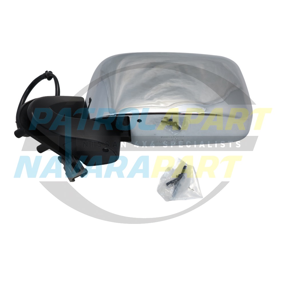 Left Hand Electric Chrome Mirror - Nissan Navara D22 4WD 2001 On