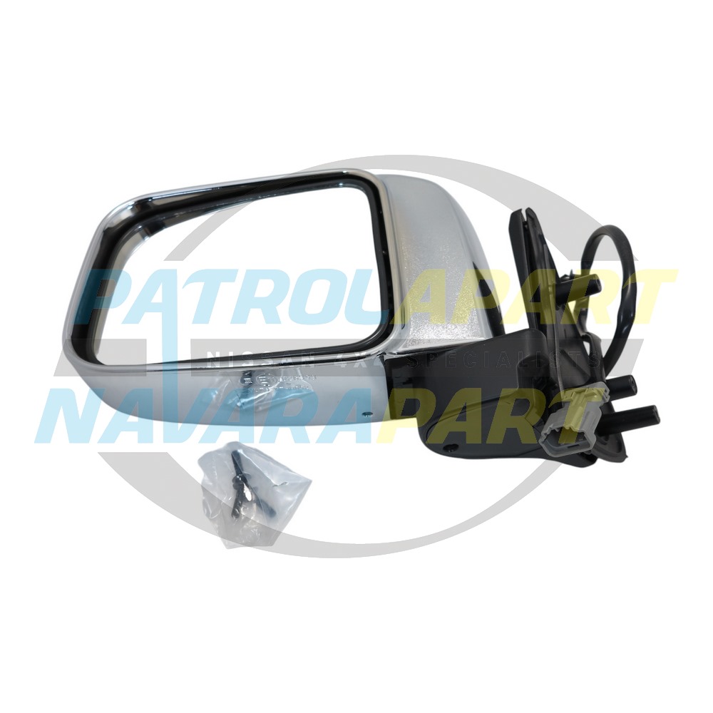 Left Hand Electric Chrome Mirror - Nissan Navara D22 4WD 2001 On