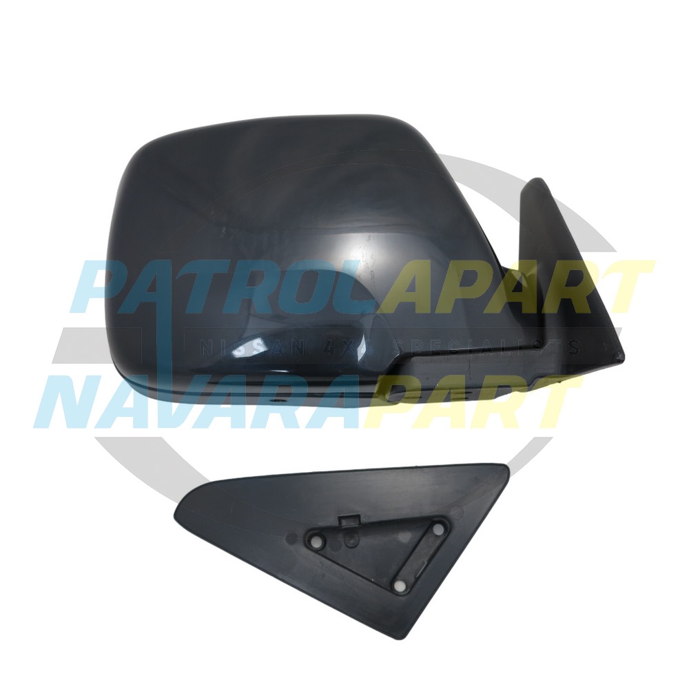 Right Hand Black Manual Mirror - Nissan Navara D22 YD25 DX 2008 on