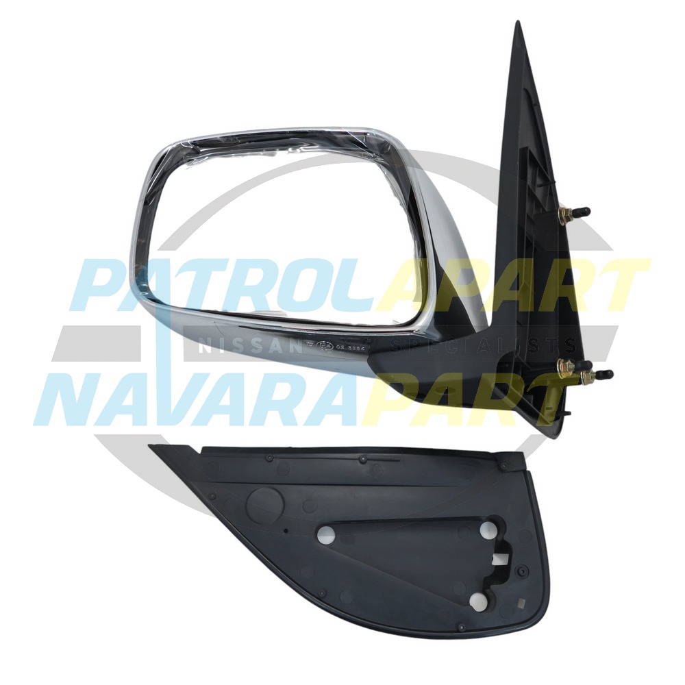 Left Hand Manual Chrome Mirror - Nissan Navara D40 VSK 4WD 2005-10