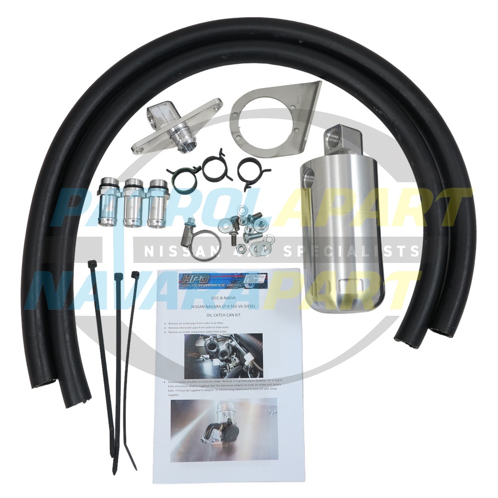 HPD Oil Catch Can Kit V9X - Nissan Navara D40 & Pathfinder R51