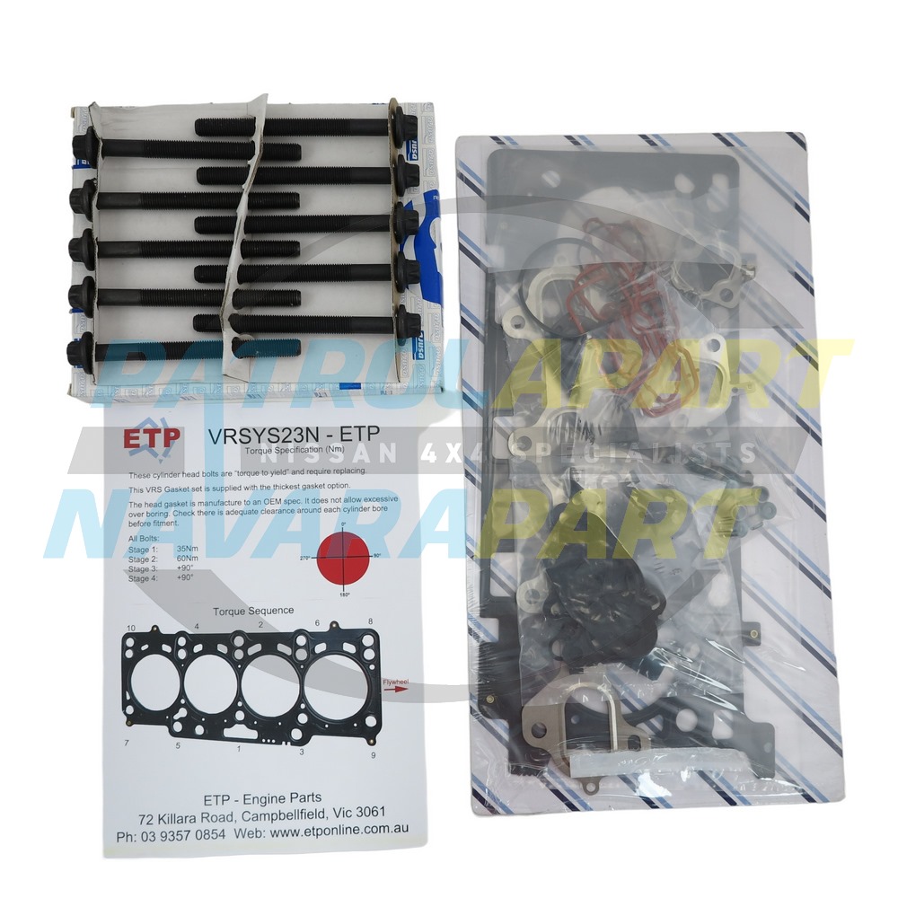 ETP VRS Gasket Set with Head Bolts - Nissan Navara D23 NP300 M9T YS23