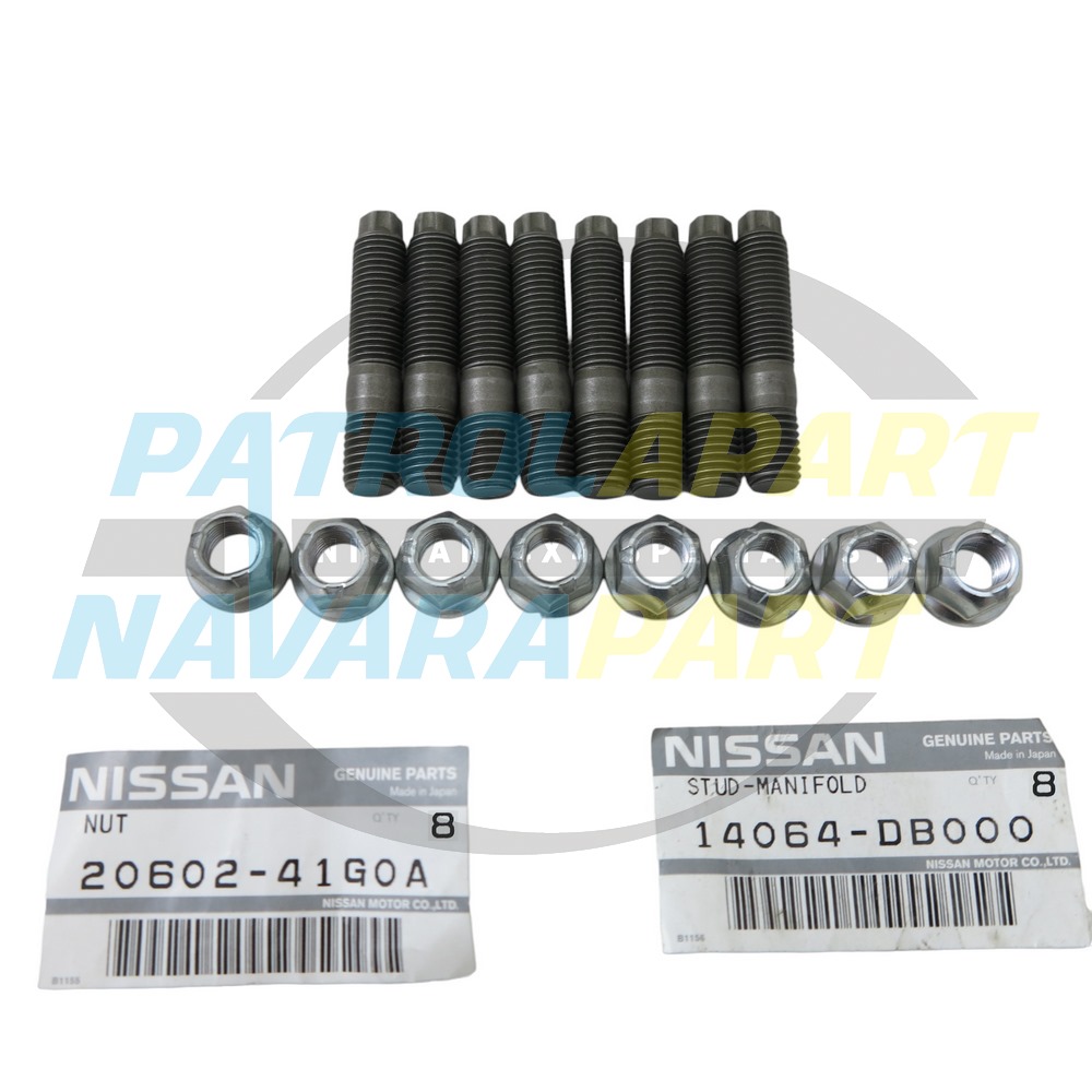 Genuine Nissan Exhaust Manifold Studs & Nuts ZD30 - Nissan Patrol Y61 GU