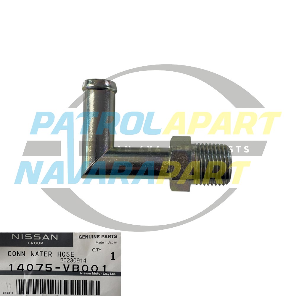 Genuine Nissan Heater Hose Connector Drivers Side Outlet TB45 - Nissan Patrol Y61 GU
